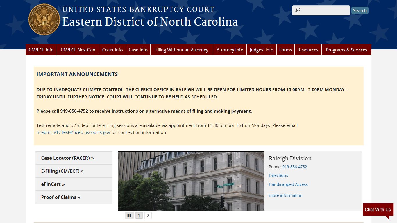 Eastern District of North Carolina | United States Bankruptcy Court